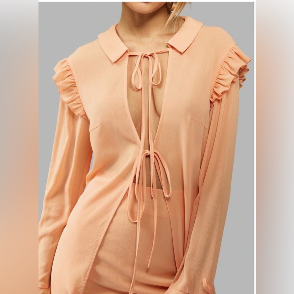 Missguided Apricot Tie-Front Kimono